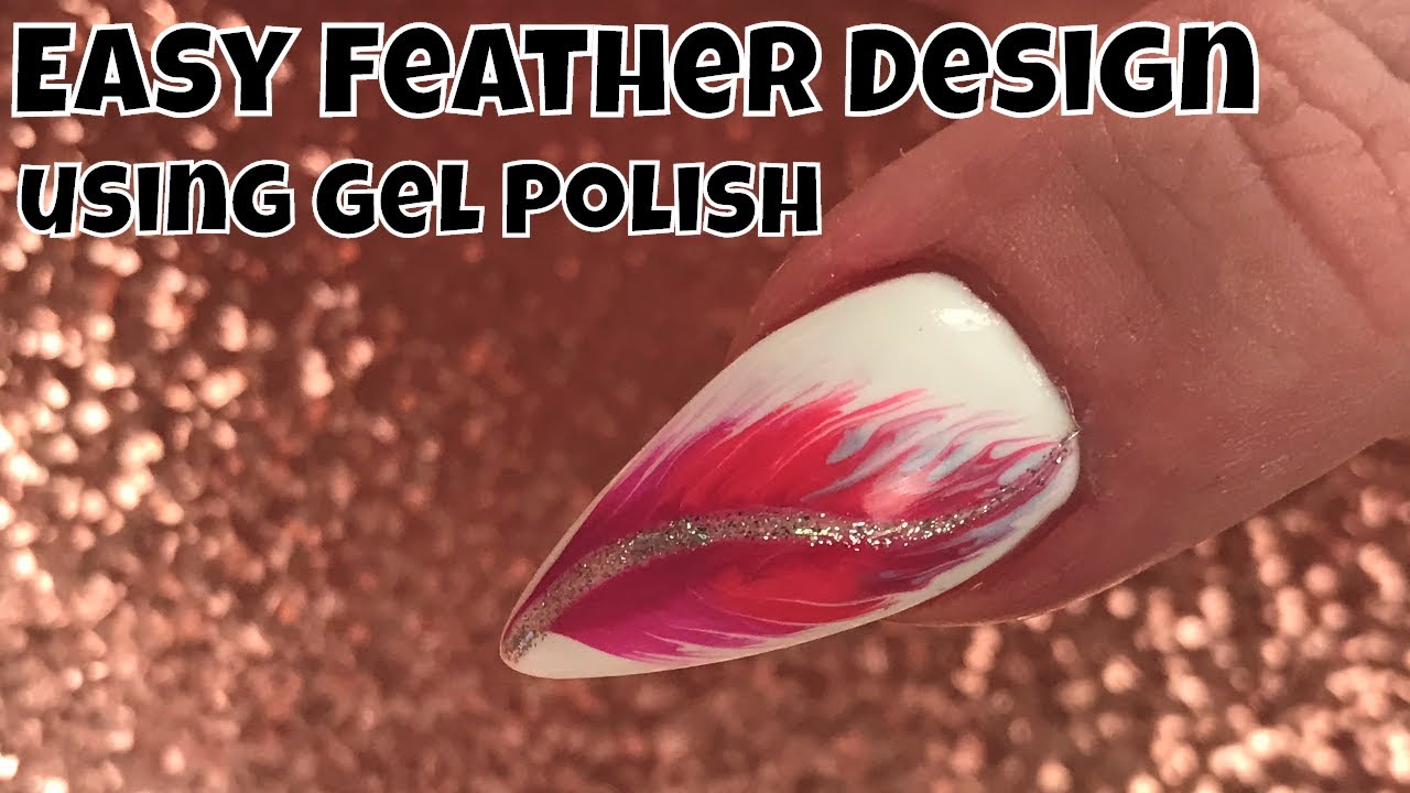 Easy Feather Design using Gel Polish