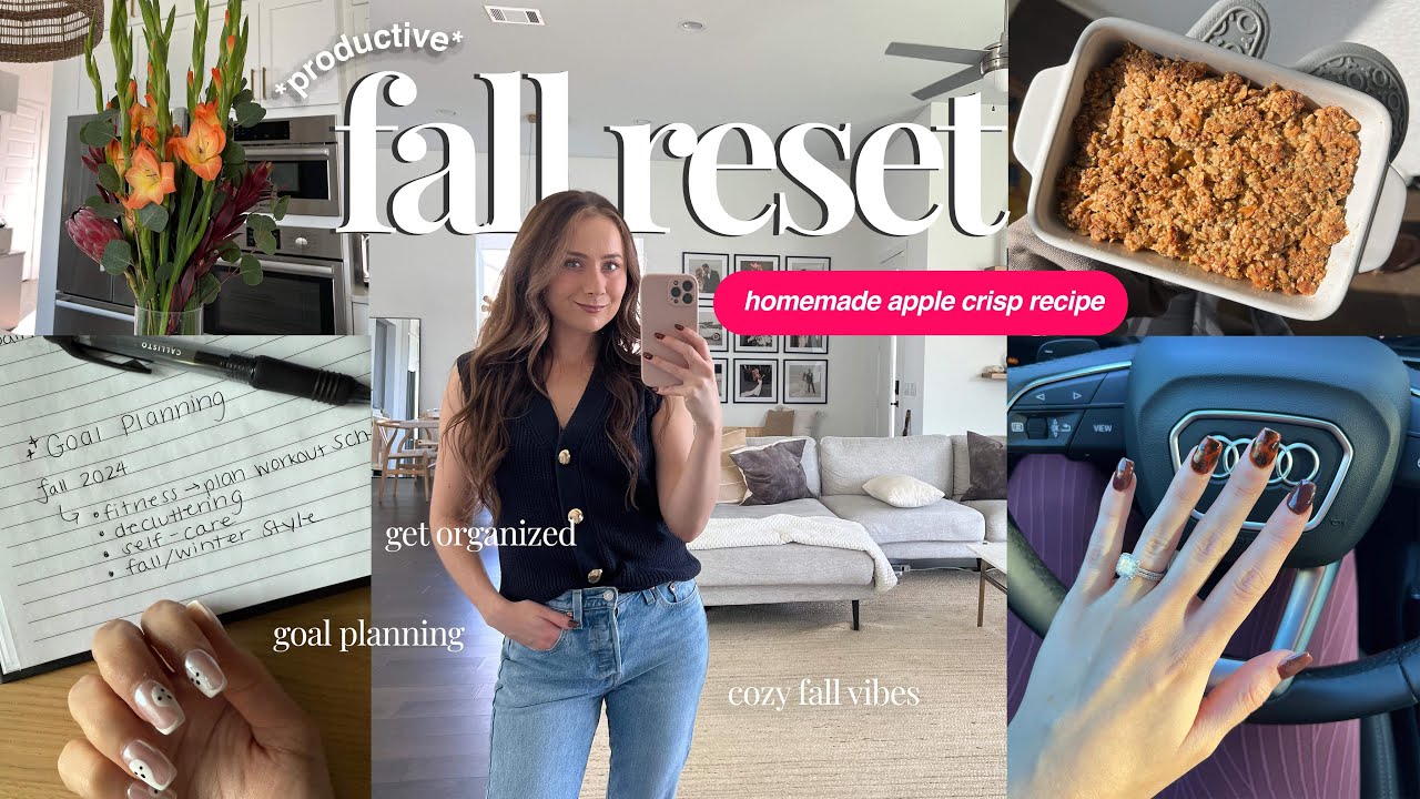 PRODUCTIVE FALL RESET VLOG | journaling prompts, cozy apple crisp recipe, fall decor, cleaning
