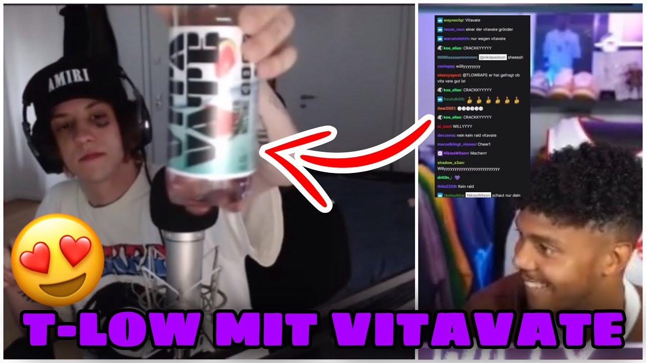 T-LOW trinkt VITAVATE Live im Stream und Willy reagiert drauf und schreibt was in den Chat😍😱
