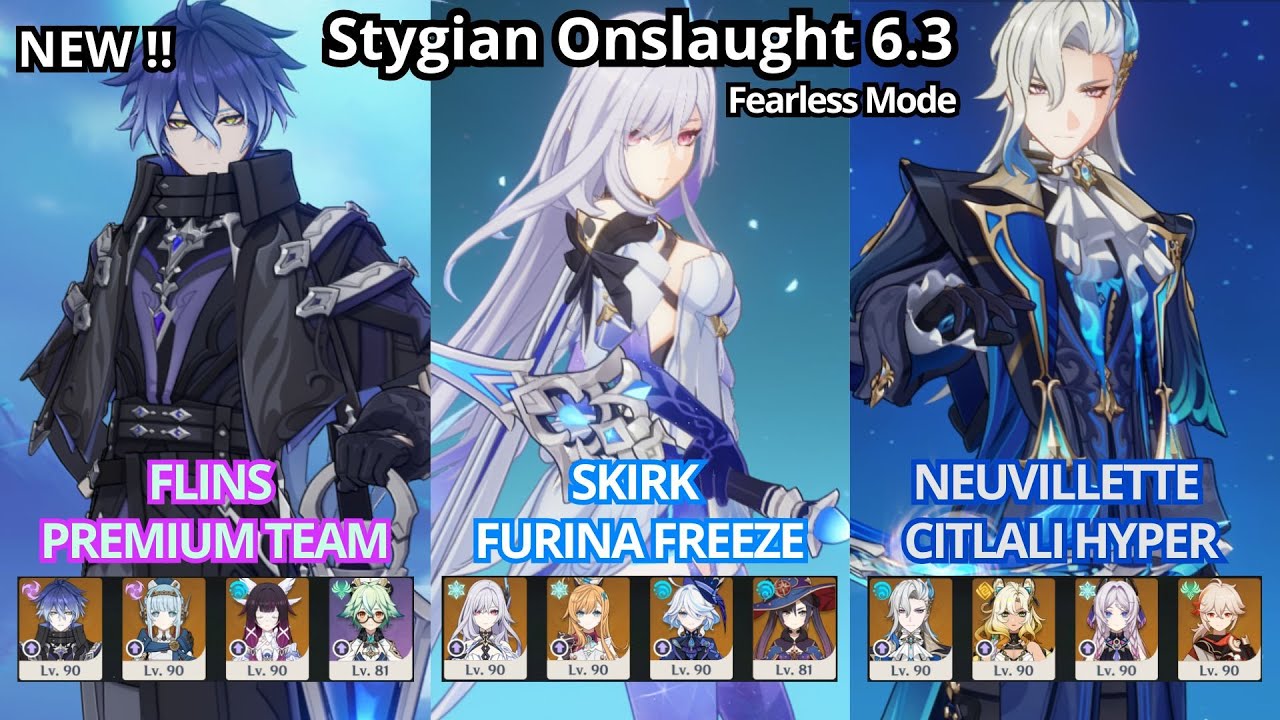 NEW ENEMY !! C0 Flins x Skirk x Neuvillette - Fearless Mode - Stygian Onslaught 6.3 Genshin Impact