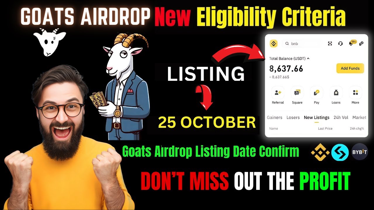BEST Goats Airdrop Eligibility Criteria EXPLAINED! Goats Airdrop Listing Date Confirm