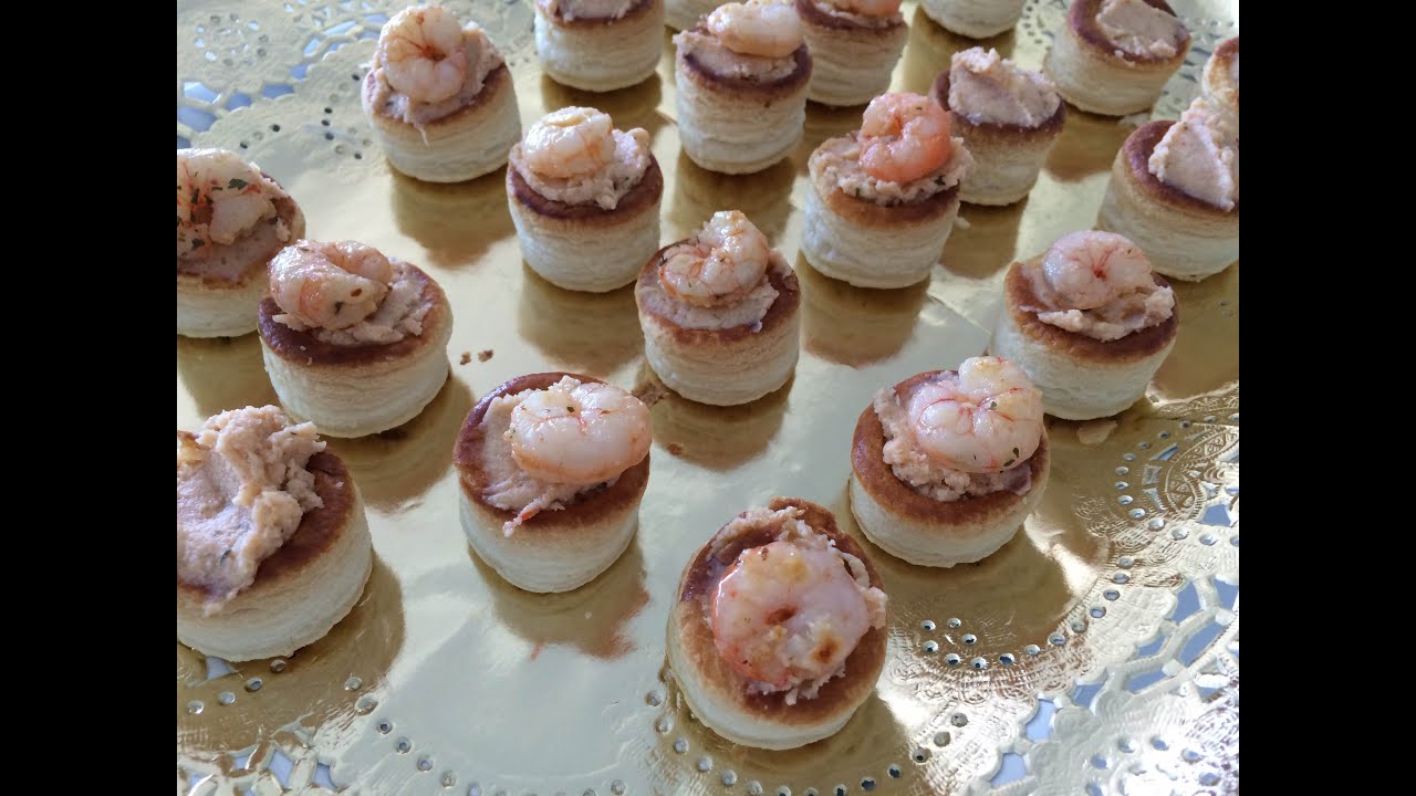Receta de aperitivo: Volovanes rellenos de crema de gambas al ajillo