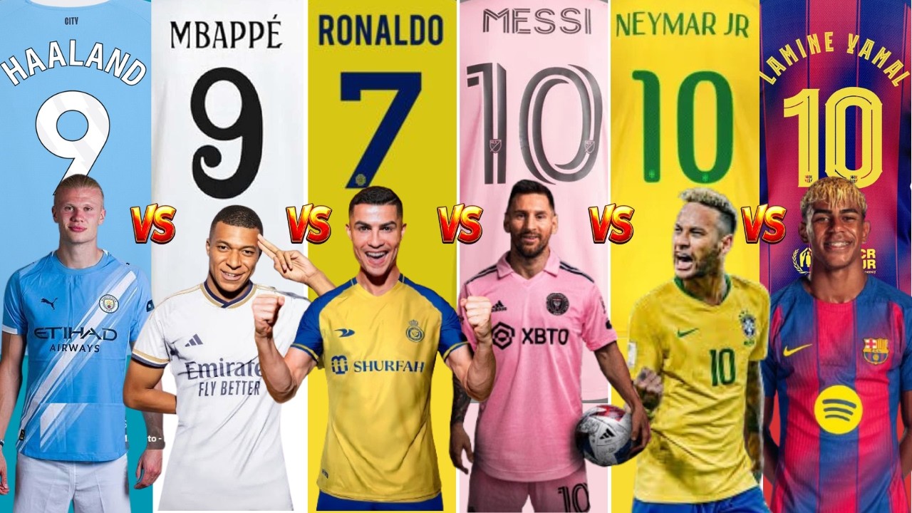 Comparison: Ronaldo vs Messi vs Neymar vs Mbappé vs Yamal vs Haaland