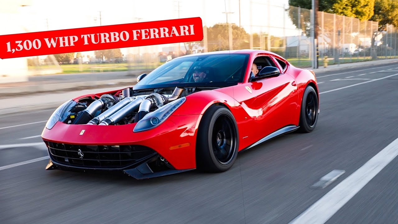 FIRST DRAG TEST: 1,300 WHP TWIN TURBO FERRARI F12!