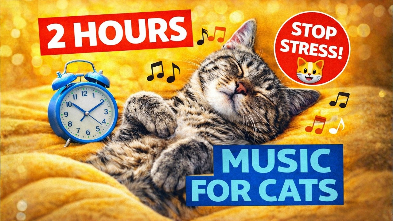 2 HOURS of Relaxing Music for CATS (with Soft Meows)🐱 STOP Cat Anxiety & Stress