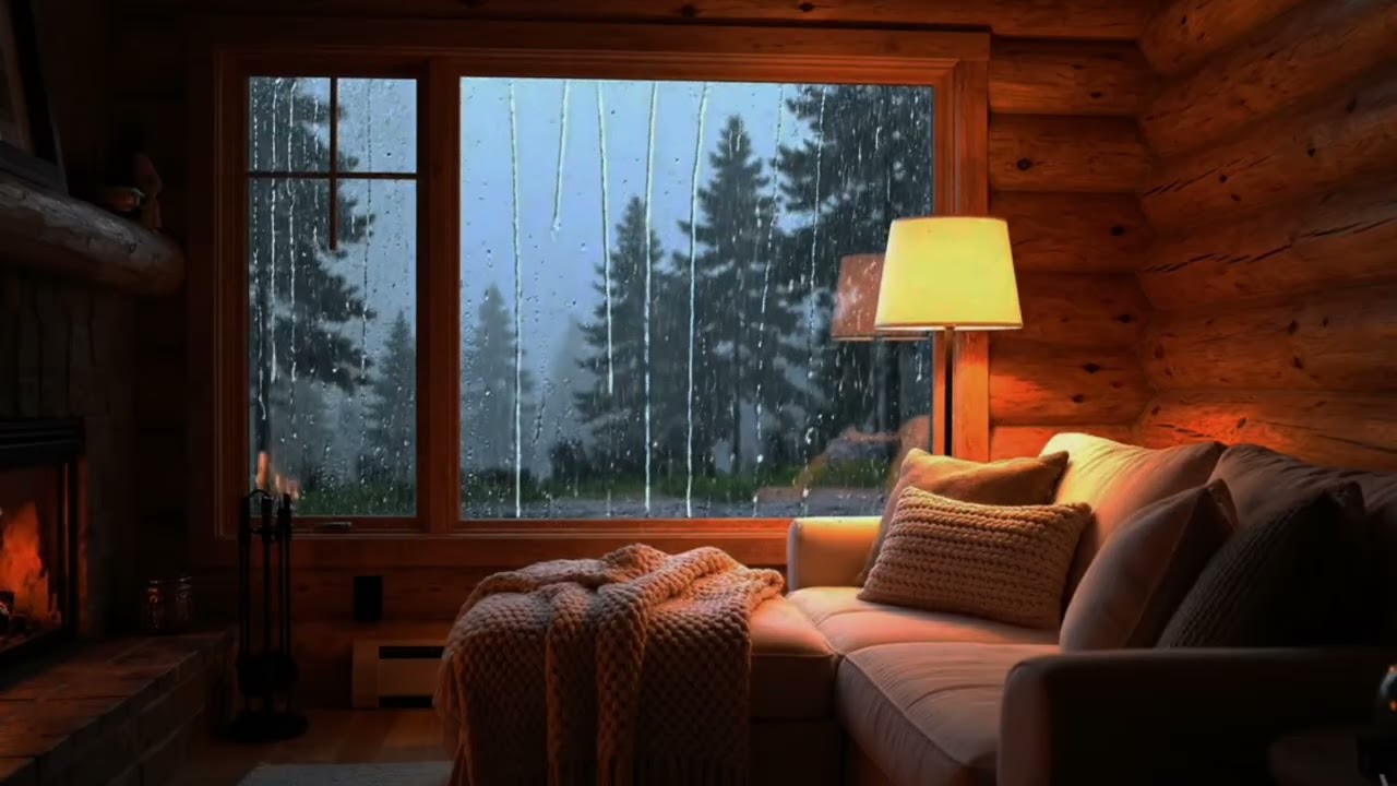 Heavy Rain Sounds Around a Forest Cabin | Deep Relaxation with High-Quality Looping