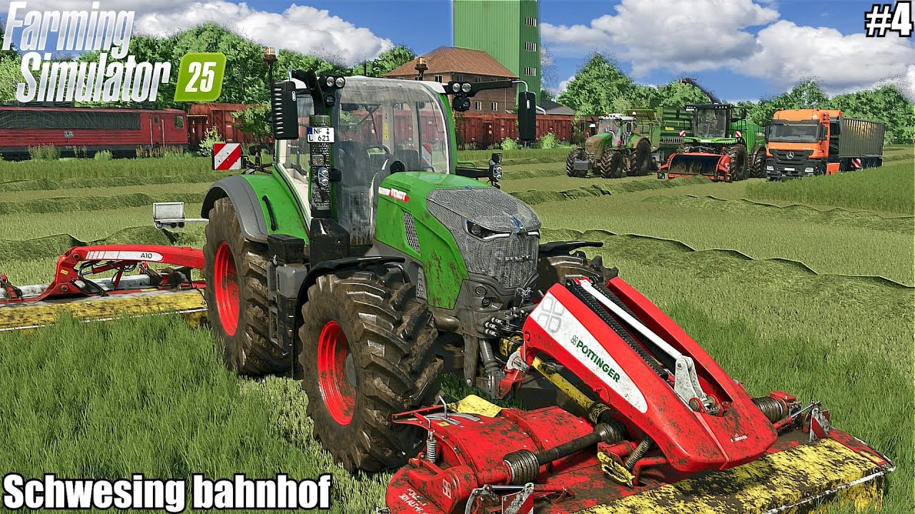 GRASS SILAGE WITH AUTODRIVE AND FEEDING COWS | SCHWESING BAHNHOF | 4