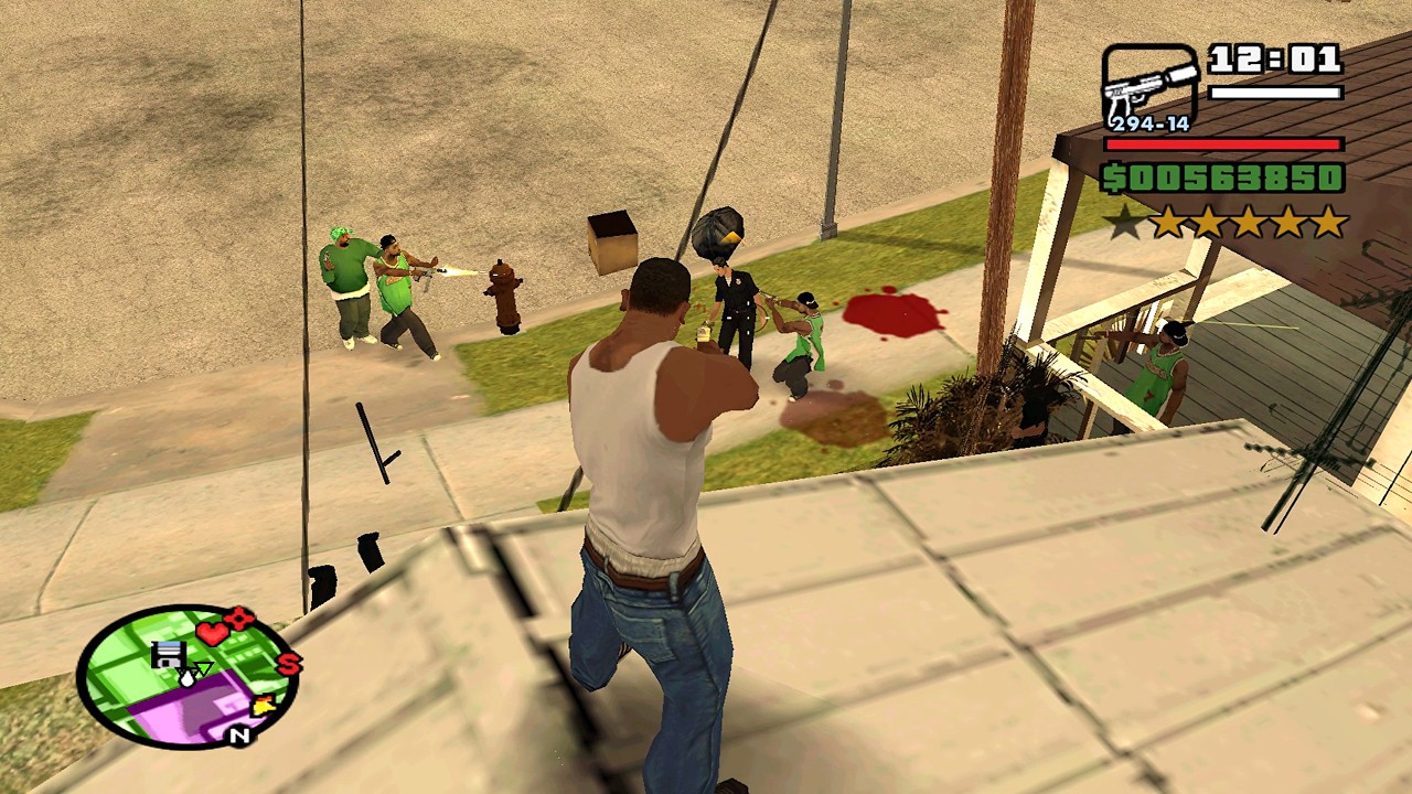 ⭐⭐⭐⭐⭐⭐SIX STARS WANTED LEVEL RAMPAGE WITH MINIGUN | 6 STAR WANTED LEVEL ESCAPE IN GTA SAN ANDREAS