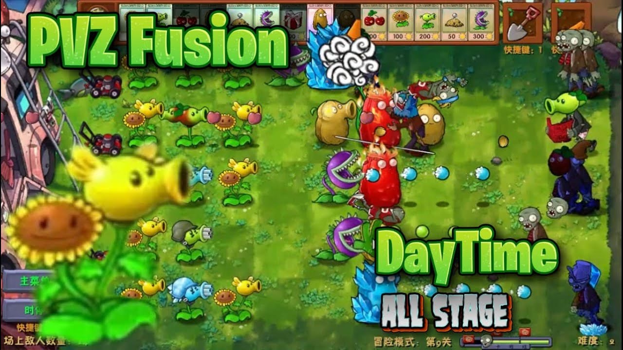 Plant vs Zombies Fusion Edition Casual Gameplay Daytime All Stage (No Commentary)