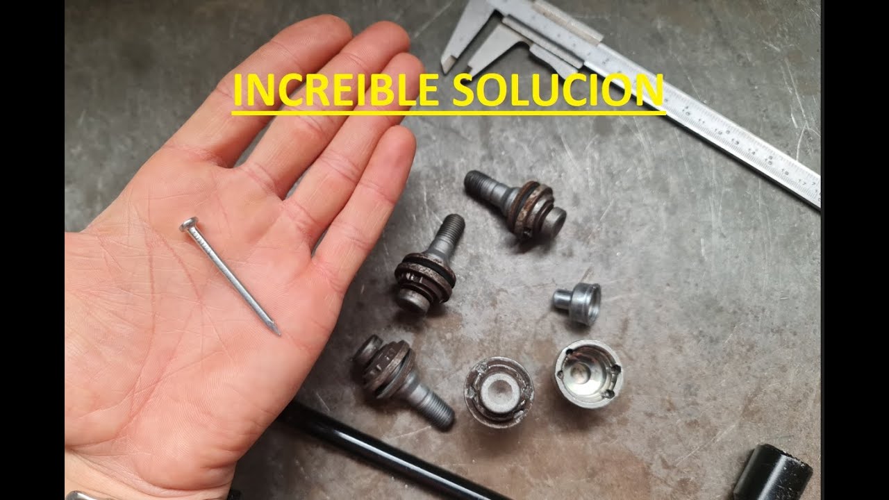 ¡¡¡SOLUCION RAPIDA!!!Como sacar el tornillo antirrobo o de seguridad de la rueda del coche.
