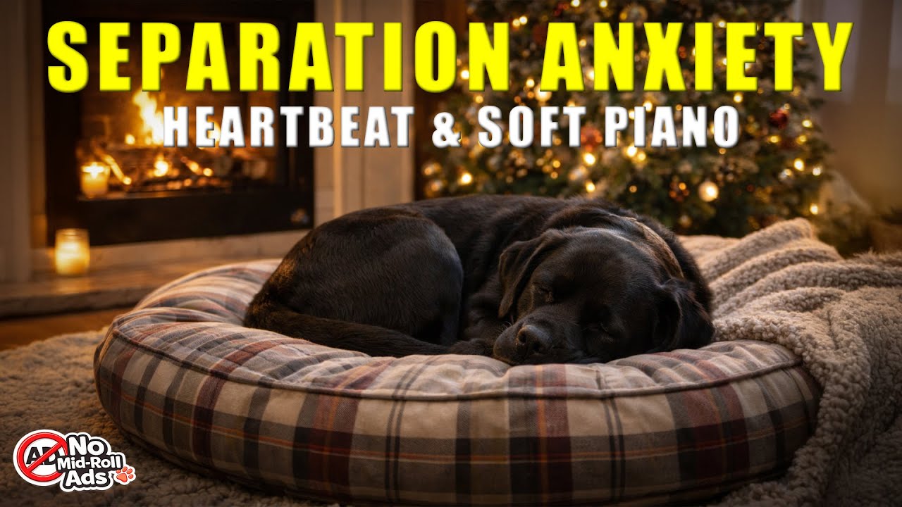 12 Hours Dog Sleep Music for Separation Anxiety 🐶 Original 432Hz Piano & Heartbeat [No Ads]