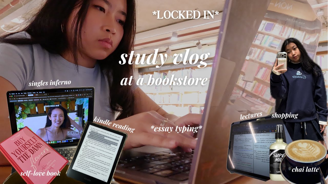 *productive* study vlog 📚 | singles inferno, shopping, kindle