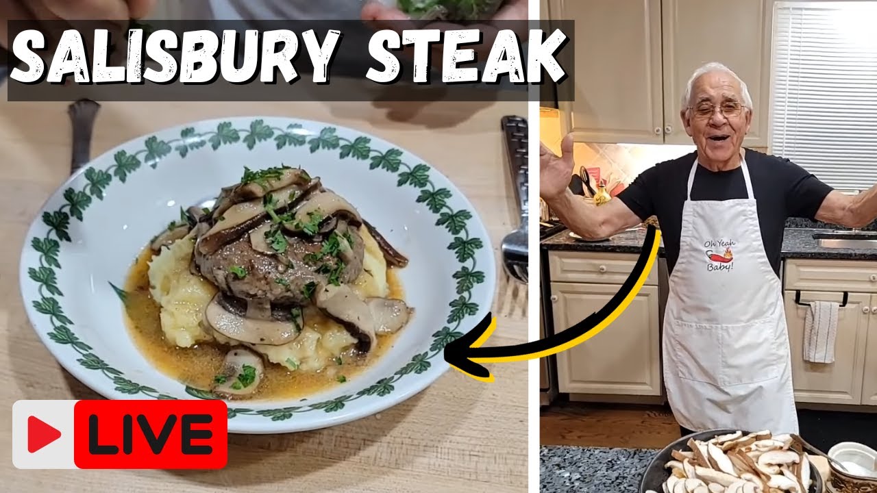 Salisbury Steak with Mushrooms and Mashed Potatoes by Pasquale Sciarappa
