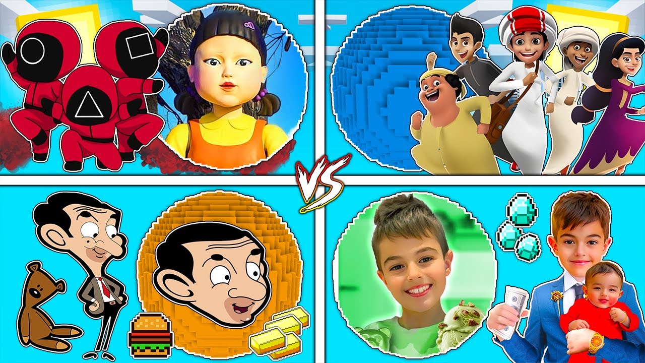 فلم ماين كرافت : كوكب منصور ضد خلودة ضد لعبة الحبار ضد مستر بين !!؟ 🔥😱