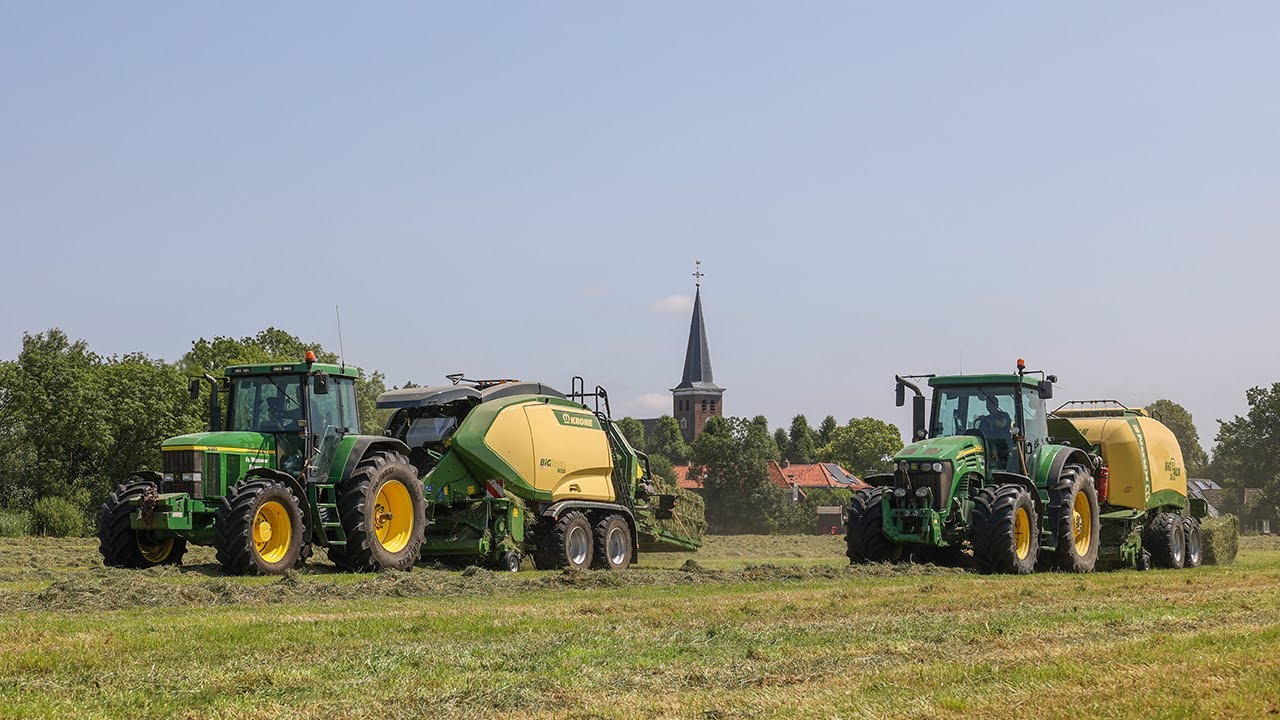 Persen met nieuwe Krone BigPack Gen5 - FA Wassenaar - John Deere 7810 - John Deere 7820