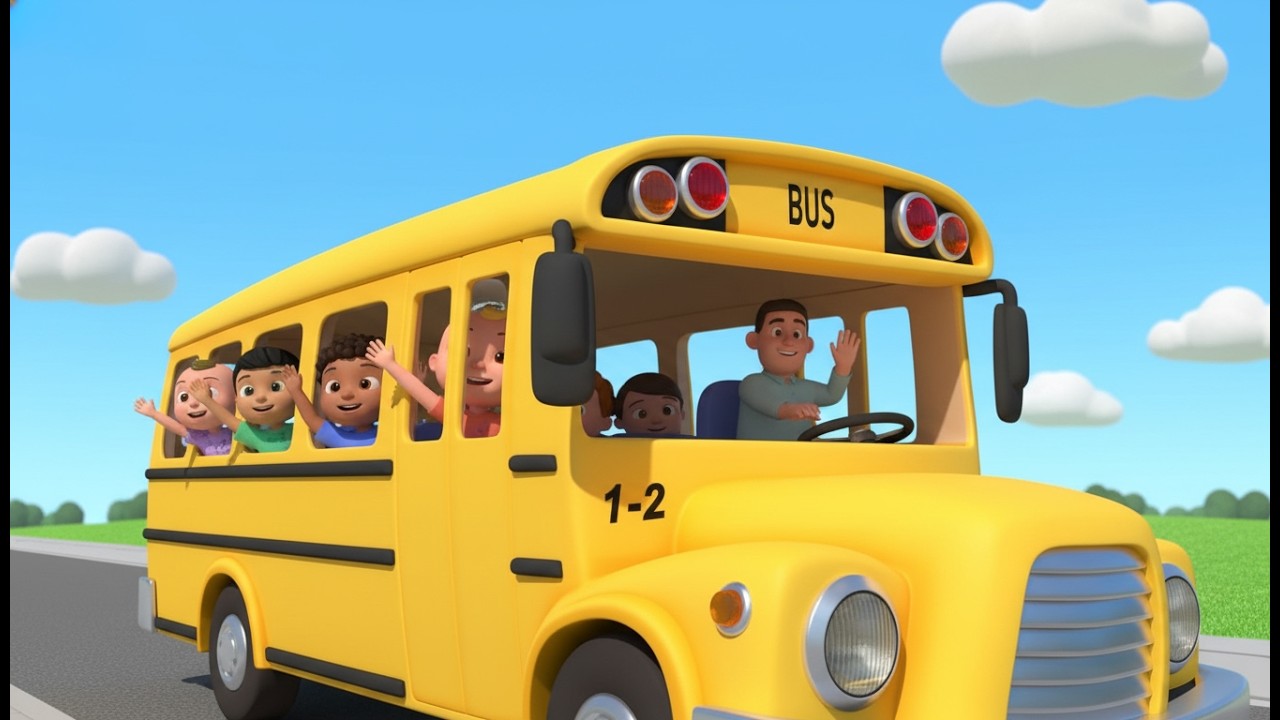 The Wheels on the Yellow Bus 🚌 | Kids Nursery Rhyme | Fun & Learning
