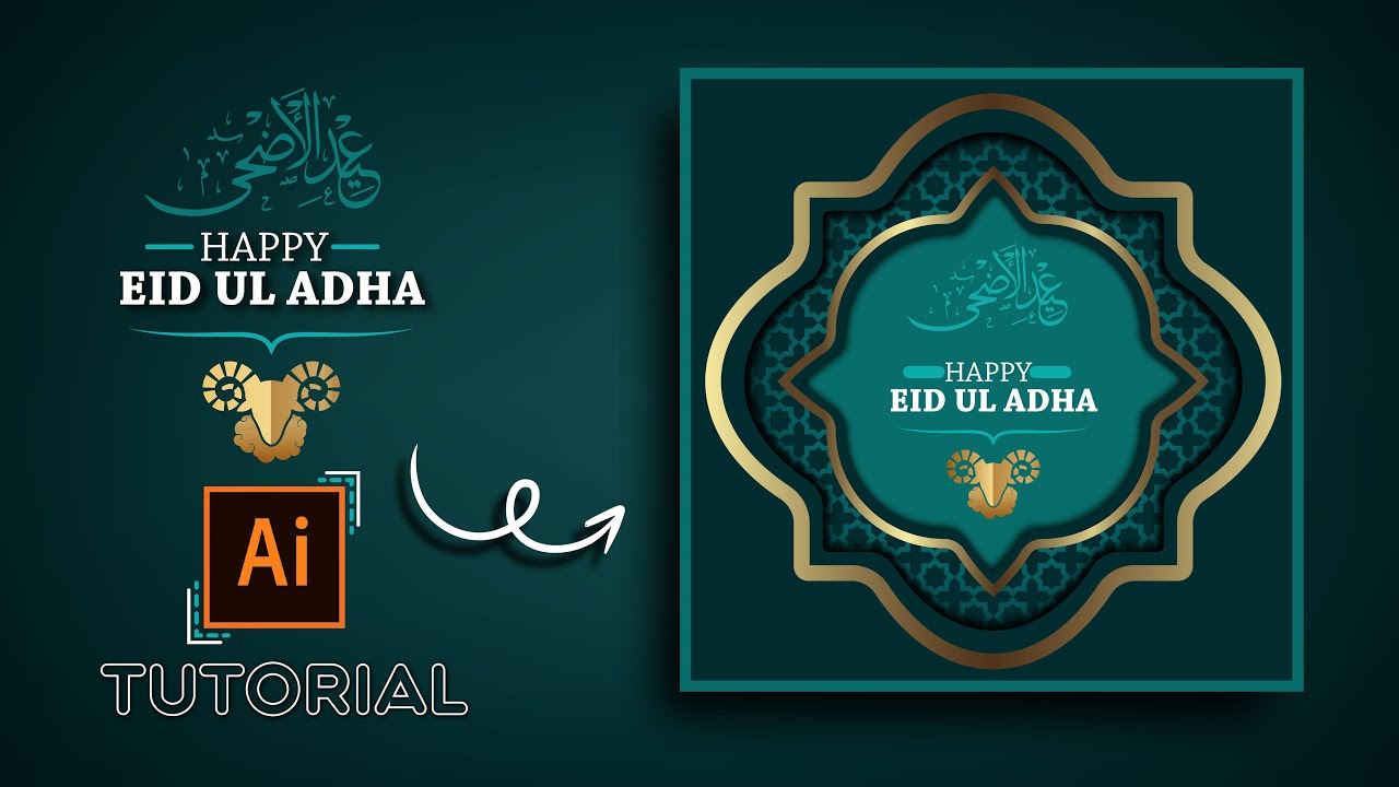 Social Media Post | EID - UL - ADHA Post | Template | Illustrator Tutorial