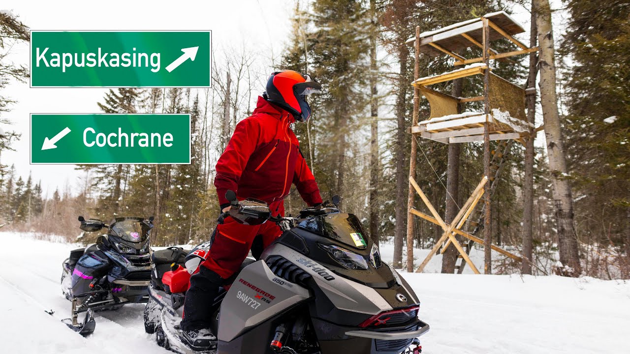 Катание на снегоходах KAPUSKASING & COCHRANE Онтарио! - Ее первая поездка с седельной сумкой.
