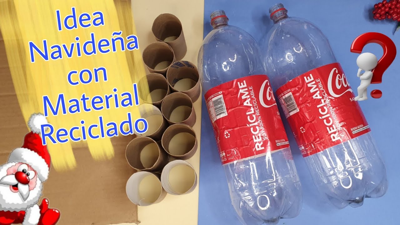 Genial Idea Navideña con Material Reciclado| Centro de Mesa| 2021