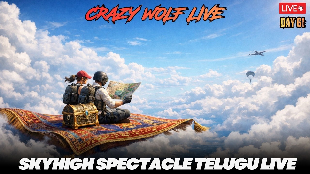 BGMI Live Telugu  Day 61 | BGMI 4.2 Update | Crazy Wolf  #bgmilive #bgmilivetelugu