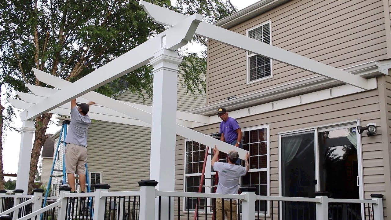 Installing An Attached Trex Pergola On A Deck