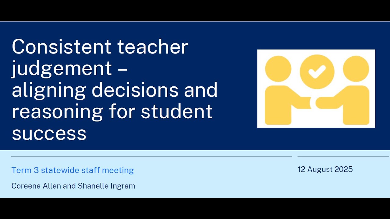 Consistent teacher judgement - sws meeting Term 3 2025