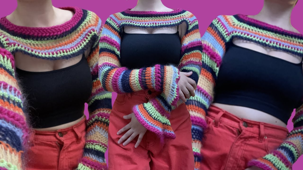 Crochet Some Y2K Scrappy Mohair Sleeves With Me! I Holly Smith I