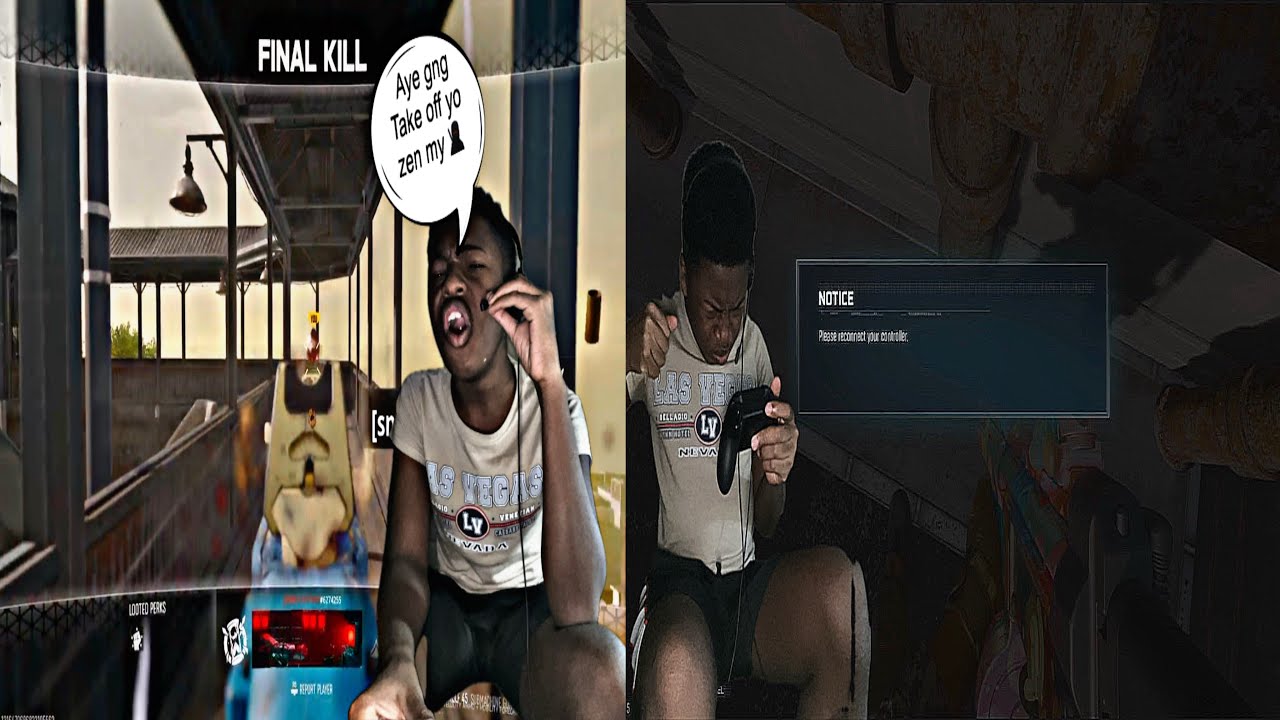 STLJR almost reach for his bag after his controller keep disconnecting while solo squading ZENNERS