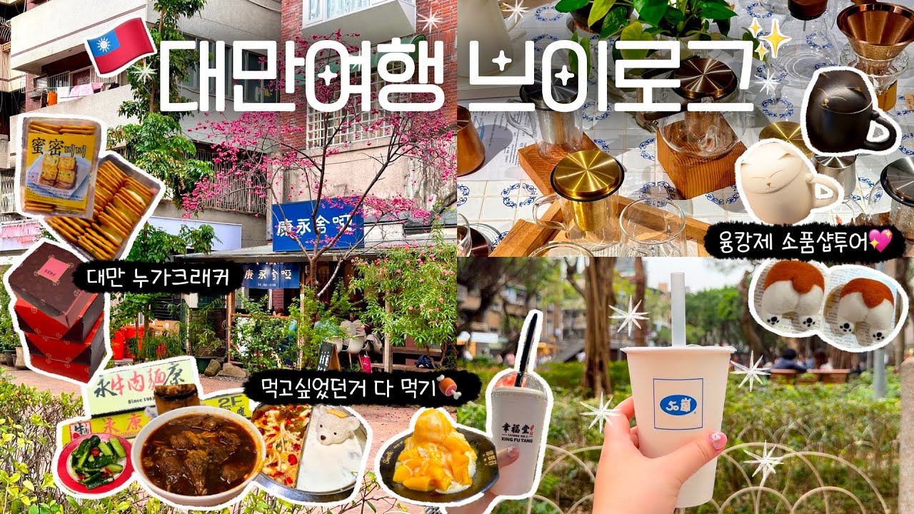 대만여행 브이로그🇹🇼#3 대만감성 넘치는 융캉제에서 소품샵 투어🫧누가크래커의 원조를 맛보다❤️융캉우육면, 닝샤야시장, 미미크래커, 가빈병가, 망고빙수🍧 | 타이베이 여행