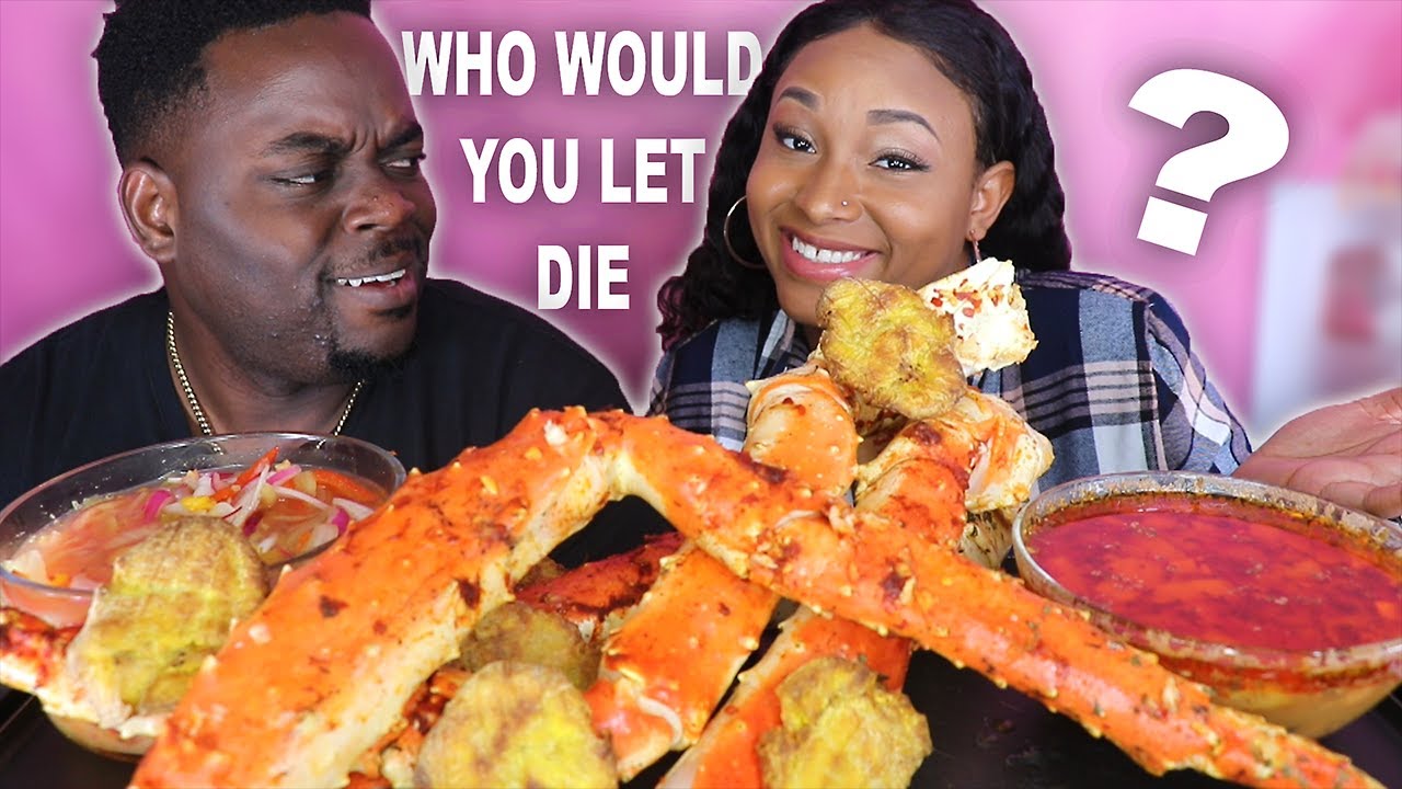 YOUR MOM OR ME? HUGE CAJUN KING CRAB + FRIED PLANTAIN + PIKLIZ (SEAFOOD MUKBANG) | QUEEN BEAST