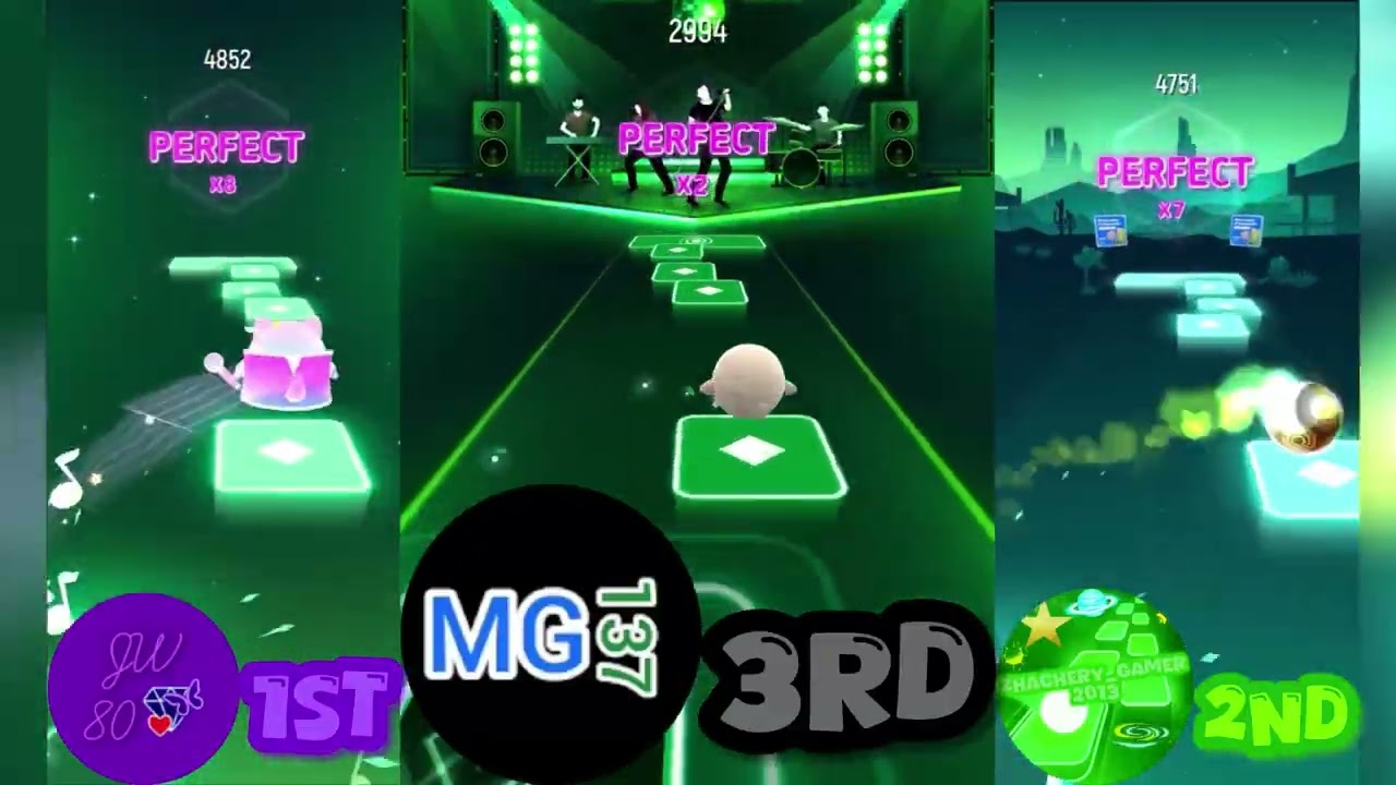 Tiles Hop: EDM Rush: Billie Eilish - What Was I Made For | Me vs @Matias_Gamer137 vs @JW80. 