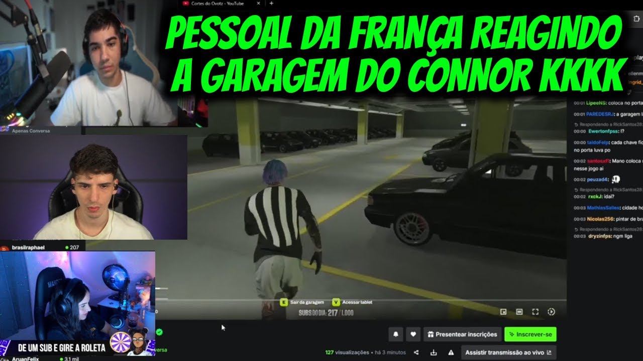 PESSOAL DA FRANÇA REAGINDO A GARAGEM DO CONNOR KKKK