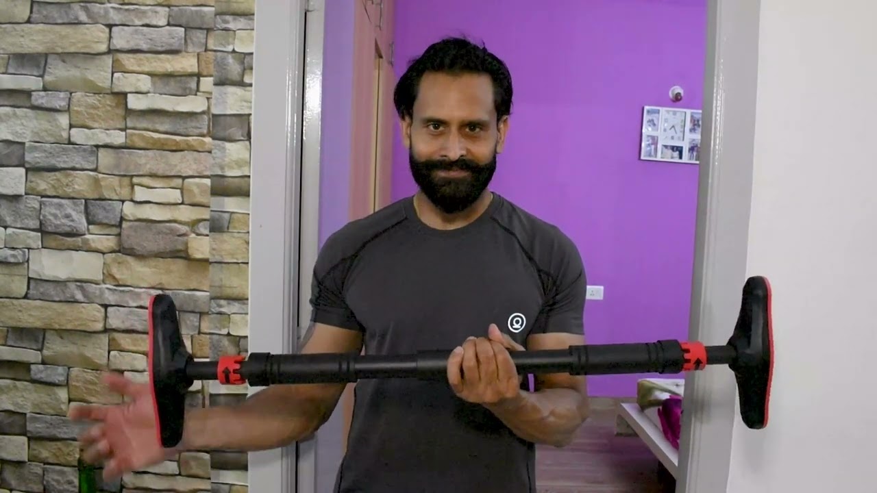Adjustable Door Pull Up Bar with Locking Mechanism