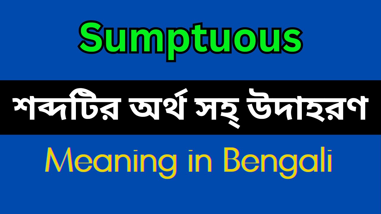 Sumptuous Meaning in Bengali/Sumptuous Mane Ki, Sumptuous Explain in Bengali