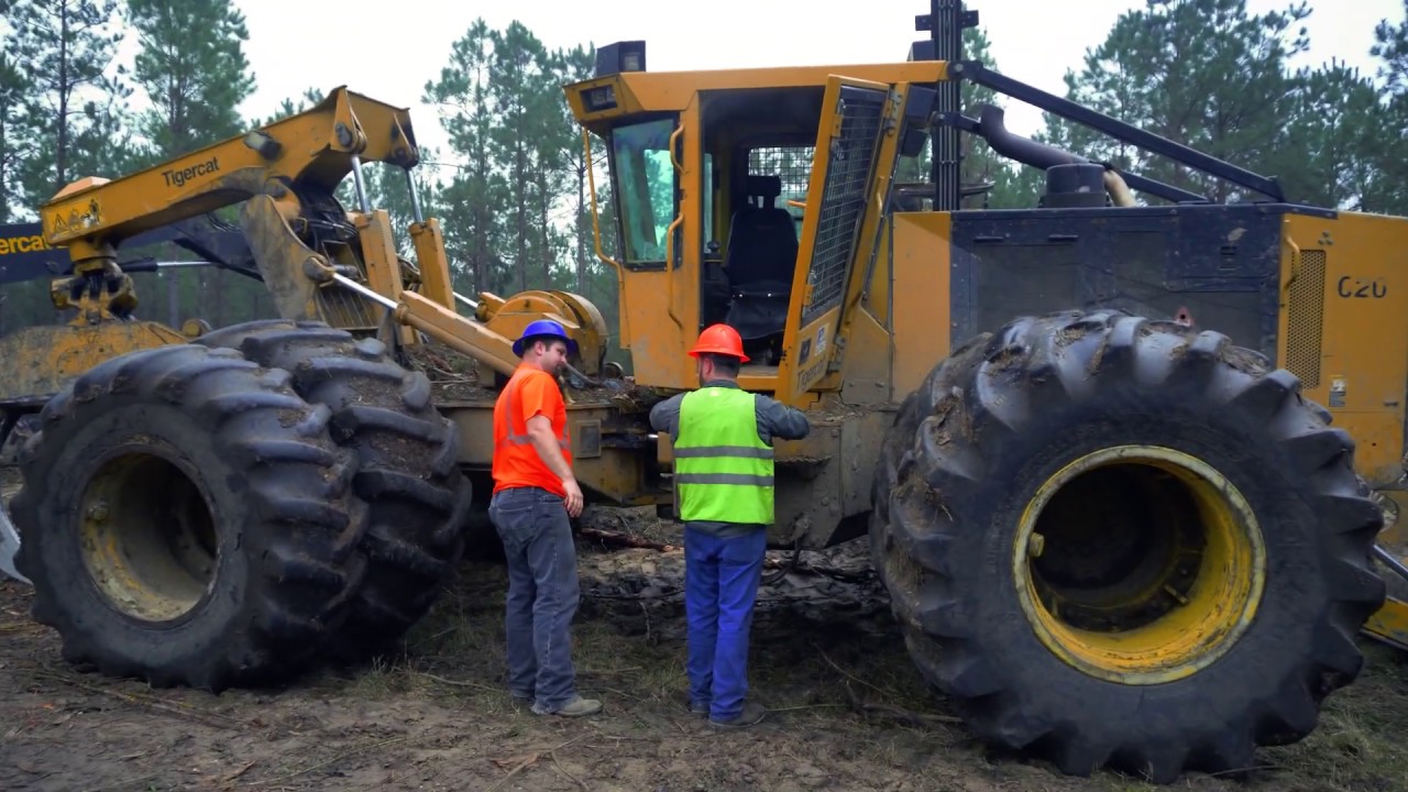 Tigercat 620 Skidder, Pulling Wood & Toting Slash