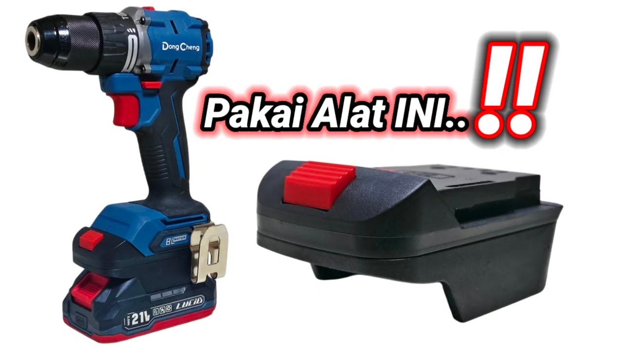 Gak perlu beli baterai lagi sudah ada konverter baterai cordless drill dongcheng #diy #tools 