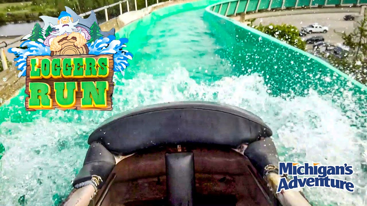 2019 Loggers Run Log Flume On Ride HD POV Michigan's Adventure