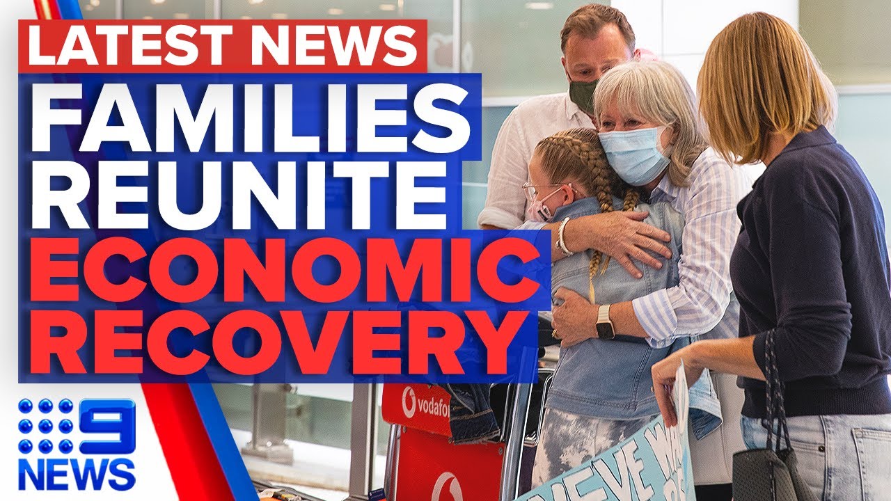 Families reunite as QLD border opens, Frydenberg calls for borders to stay open | 9 News Australia