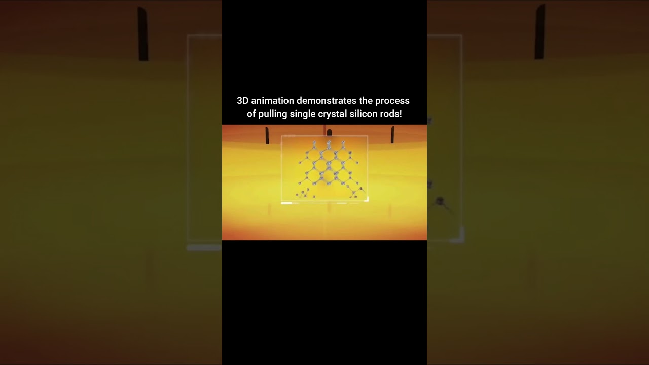 3D animation demonstrates the process of pulling single crystal silicon rods!