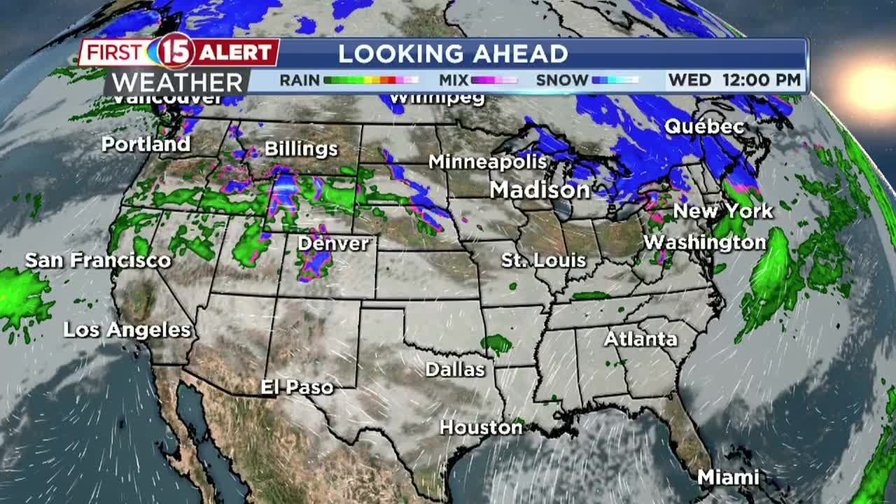 10 a.m. Wednesday- Brief spike in temperatures brings spring-like weather for Friday
