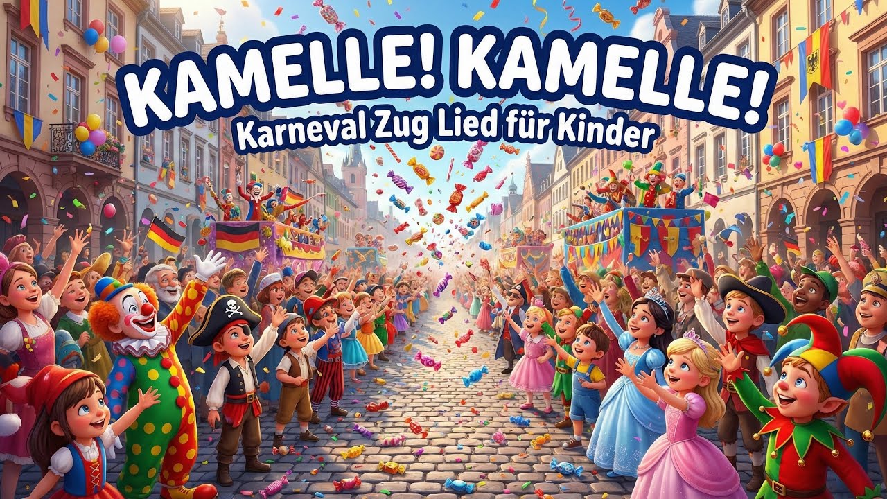 Kamelle! Kamelle! 🍬🎭 | Karneval Zug Lied für Kinder | Mitfeiern & Jubeln