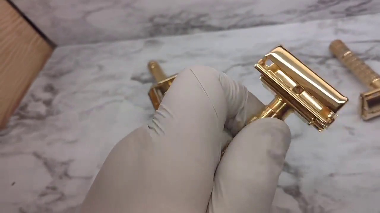 Vintage Gillette Fatboy Red Tip Aristocrat Razor Restoration Before After 24K Gold
