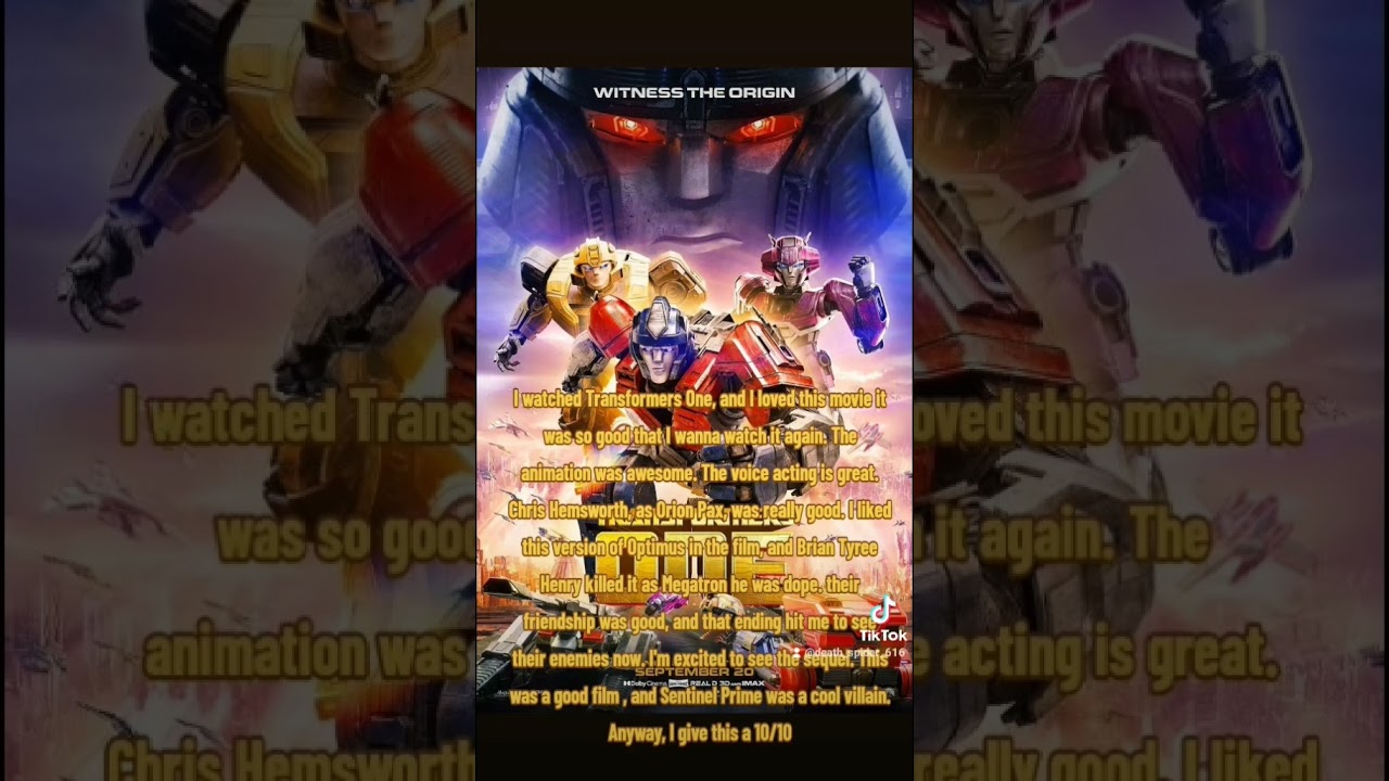 Transformers One (2024) Movie Review