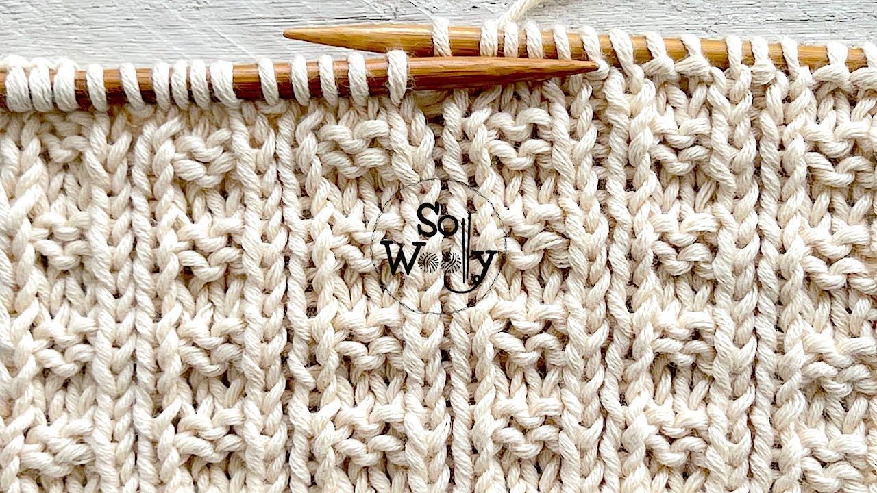 How to knit the Checkered Rib stitch (knit & purl reversible pattern) - So Woolly