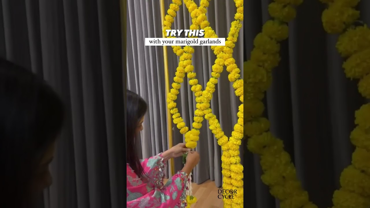 Marigold Decor backdrop #ganapati #decoration #backdrop #gauri #shorts #viralshort #ideas