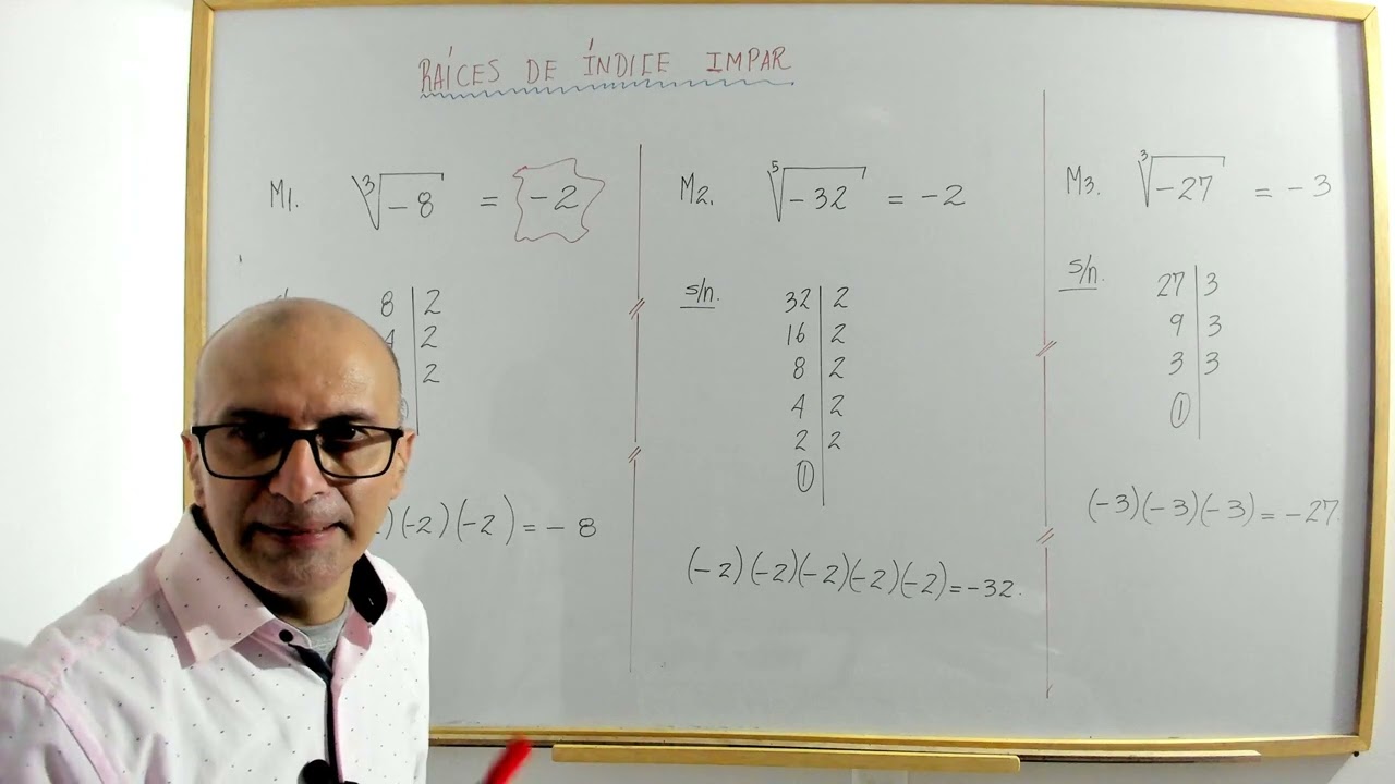 Raíces de índice impar.