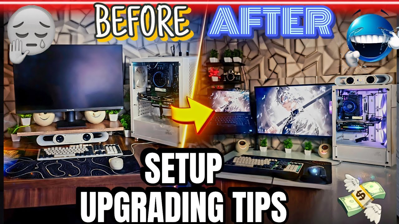 desk setup upgrading tips💁‍♂️| my pc setup convert in asthetic 😍|