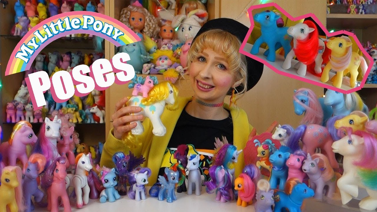 My little Pony poses across all generations - vintage G1, G2, G3, G4