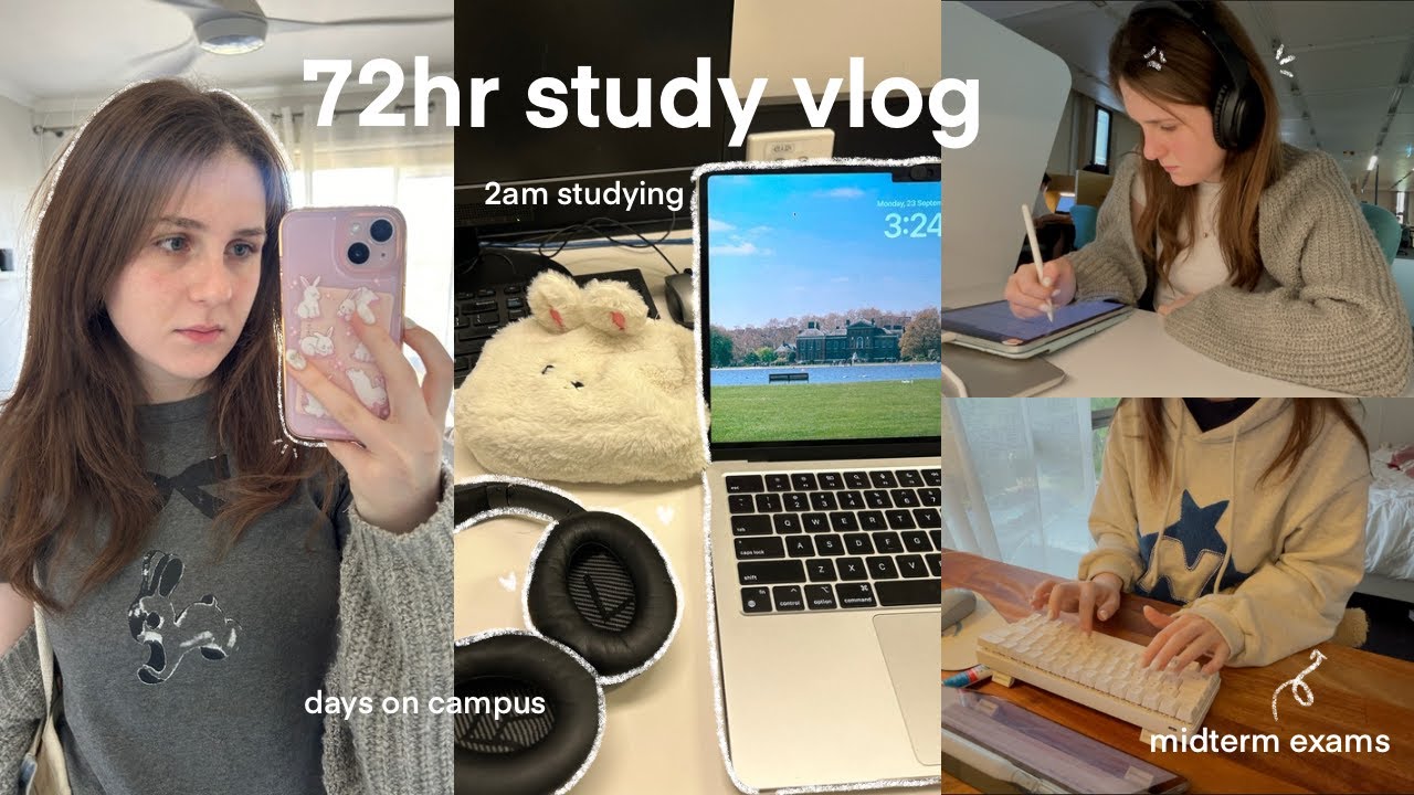 72hr STUDY VLOG: midterms, sleeping at 2am, lots of studying, campus lab days & assignment season 📚