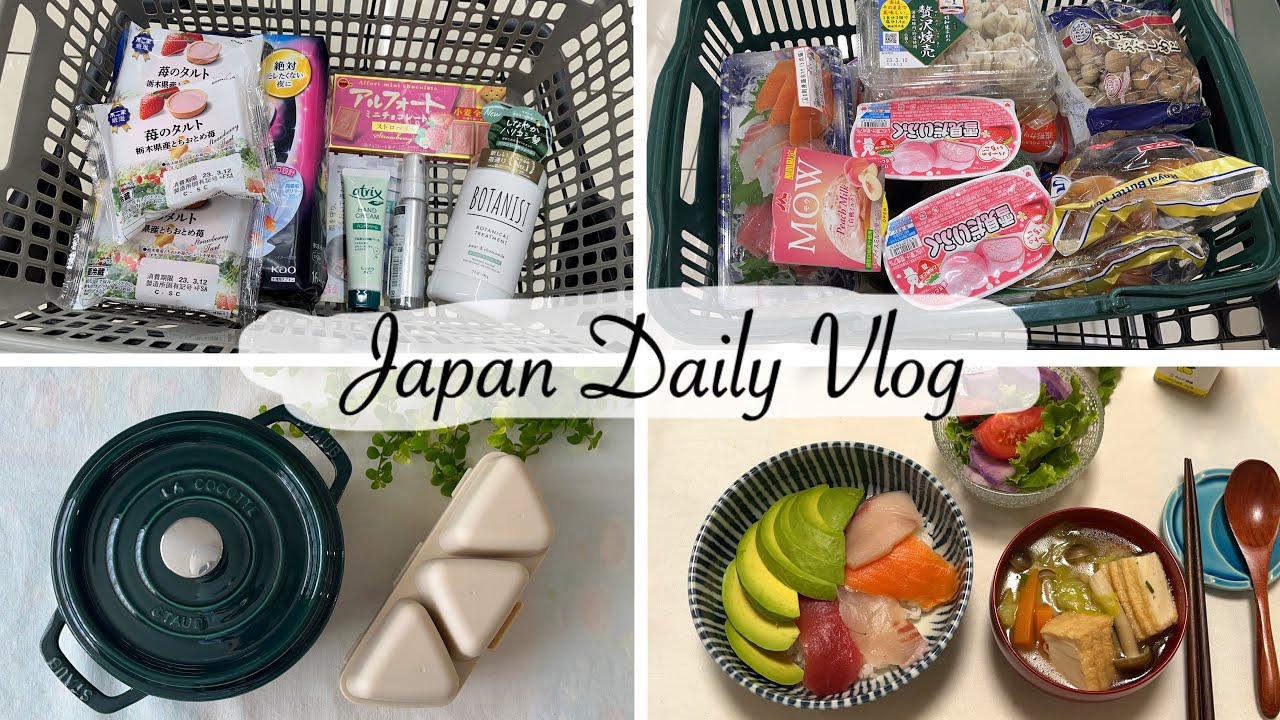 shopping at drugstore & supermarket in japan, new kitchen toys, fish bowl dinner | vlog